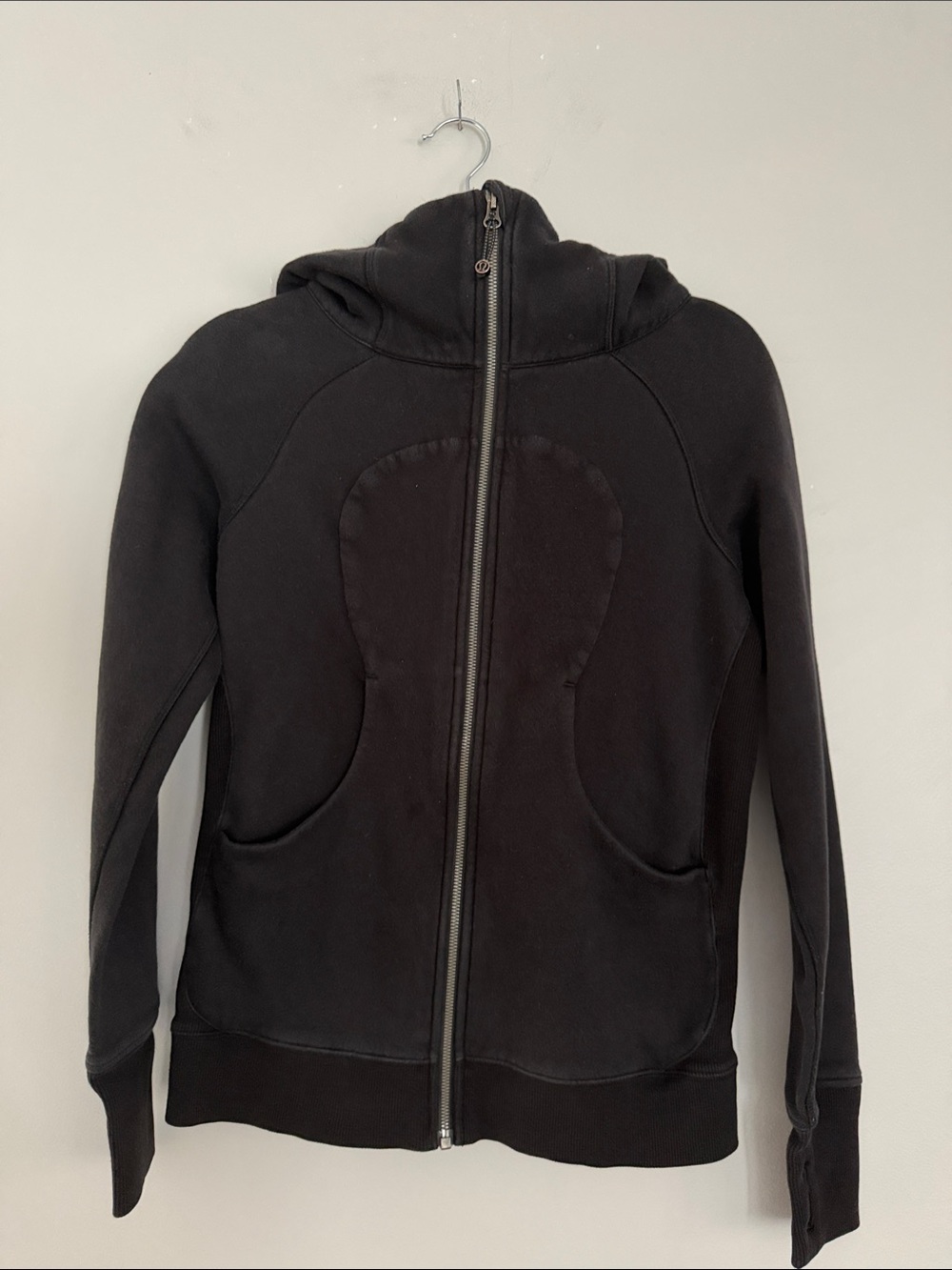 Lululemon Scuba Hoodie Sweatshirt Jacket Black Zip Front Womens 6 S